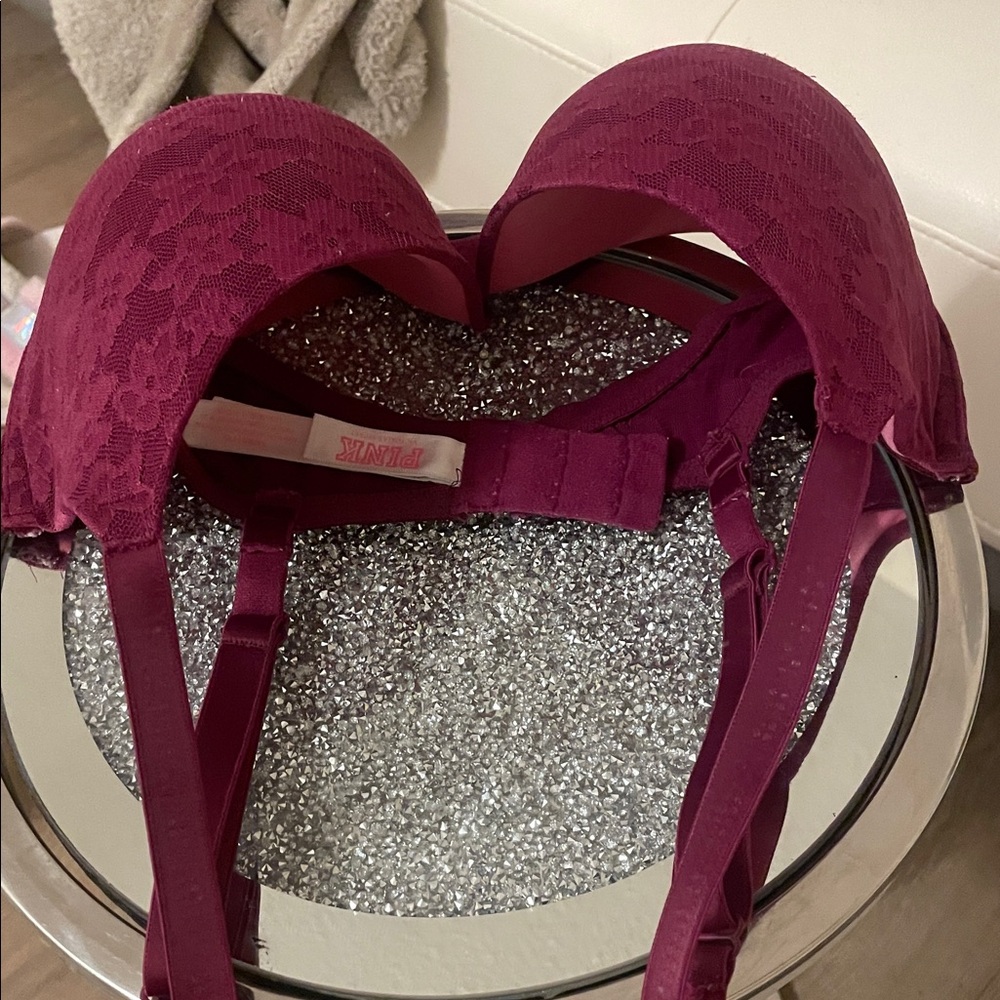 PINK Victoria's Secret Floral Lace Bra (34DDD/F) - Picture 3 of 4
